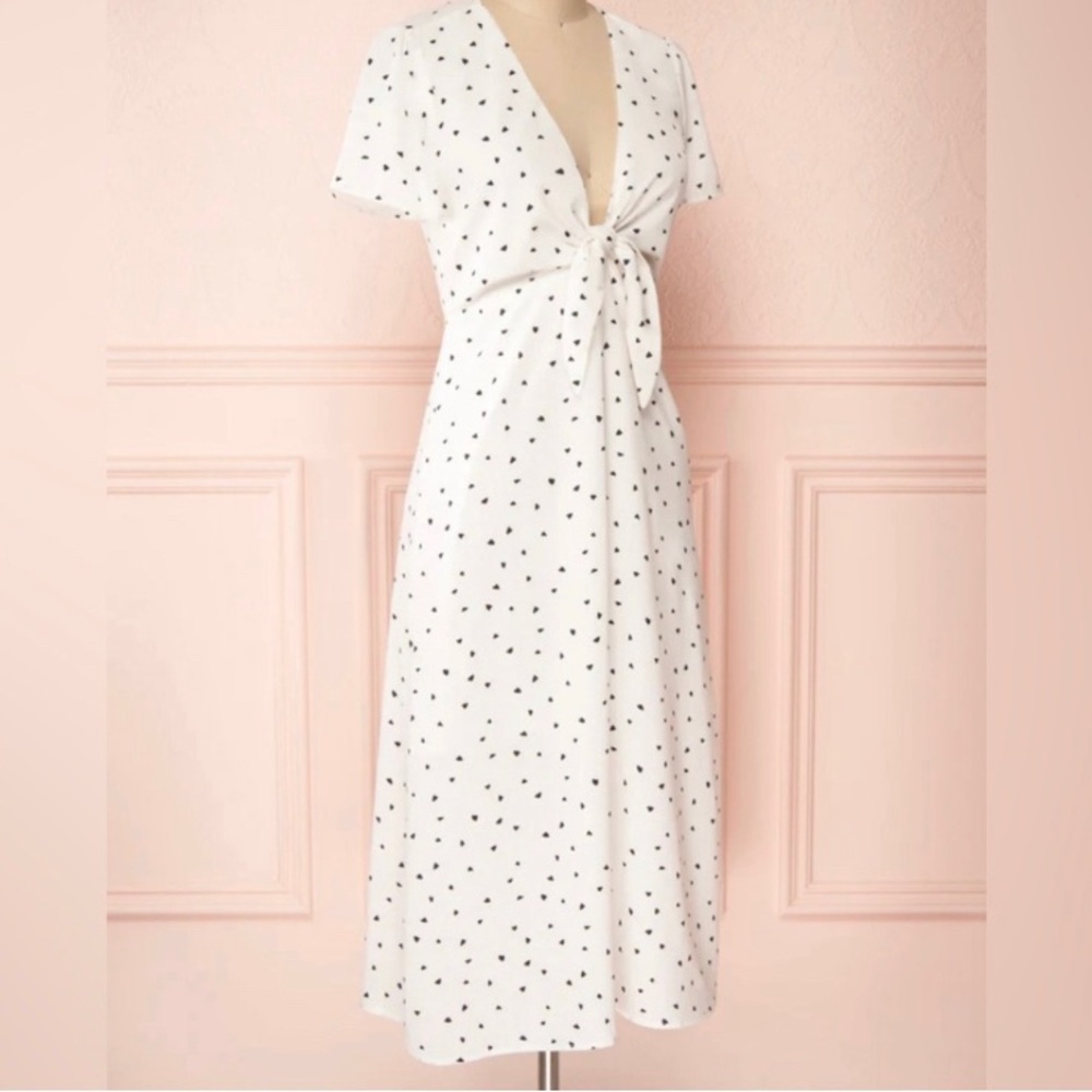 Heart Print Midi Dress